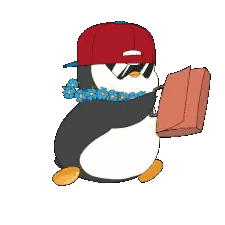 Penguin In Hat And Sunglasses Holding Briefcase Sticker
