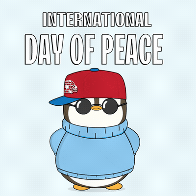 Penguin In Hat And Sunglasses Holding Peace Sign GIF