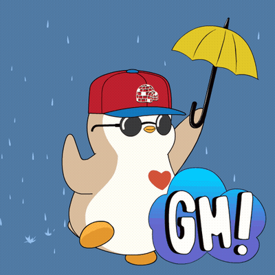 Penguin In Hat And Sunglasses Holding Umbrella Saying Gh GIF