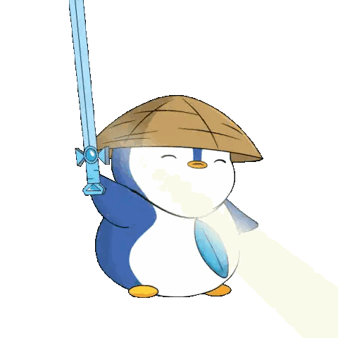 Penguin In Hat Holding Sword Sticker