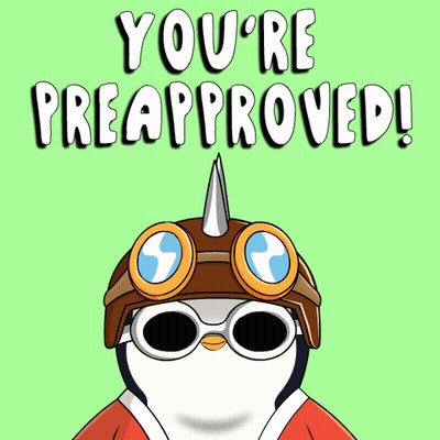 Penguin In Helmet And Goggles Says You're Preapproved GIF