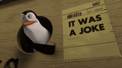Penguin In Hole Saying It Was A Joke GIF