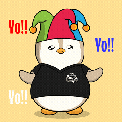 Penguin In Jester Hat And Black Shirt Saying Yo GIF