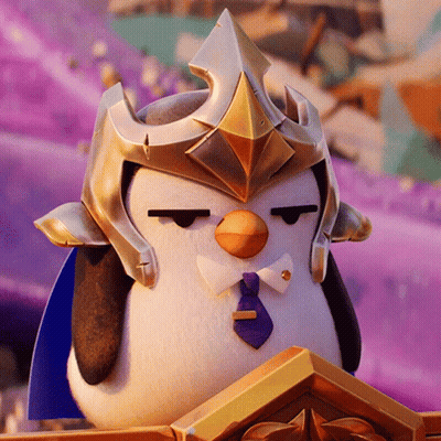 Penguin In Knight Helmet And Tie GIF