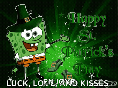 Penguin In Leprechaun Hat Holding Shamrock Happy St. Patrick Day GIF