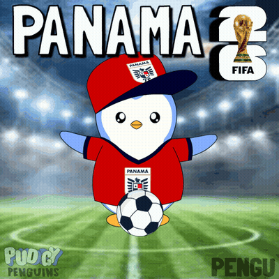 Penguin In Panama Jersey Holding Soccer Ball GIF