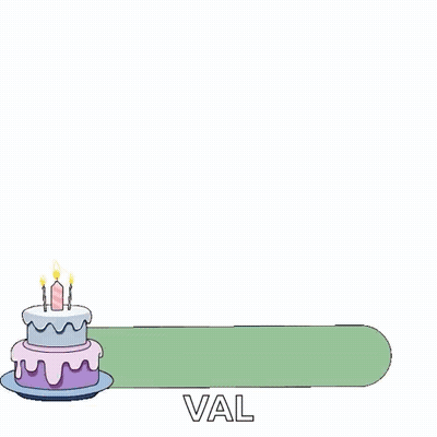 Penguin In Party Hat Next To Birthday Cake Saying Happy Birthday Val GIF