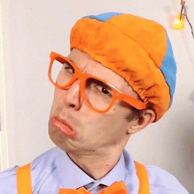 Penguin In Pink Hoodie And Blue Hat With Question Mark GIF