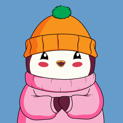 Penguin In Pink Sweater And Orange Hat GIF