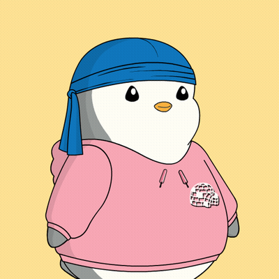 Penguin In Pink Sweatshirt And Blue Headband GIF