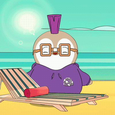 Penguin In Purple Hoodie And Sunglasses GIF