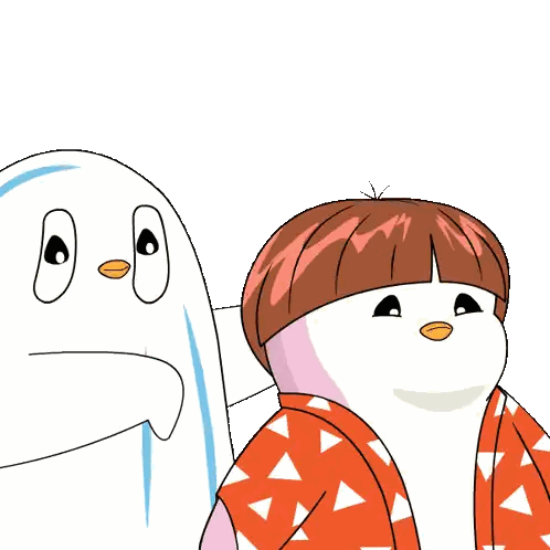 Penguin In Red And White Kimono Sticker