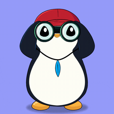 Penguin In Red Bandana And Tie Looking Through Binoculars GIF