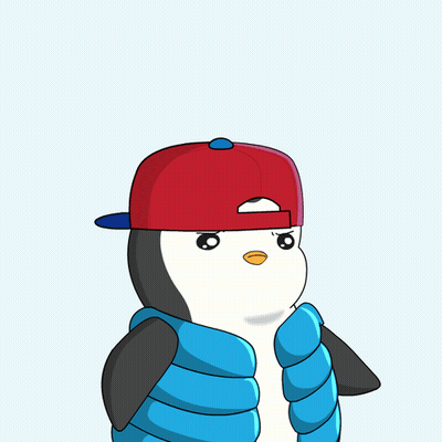 Penguin In Red Hat And Blue Scarf Saying Yalla GIF