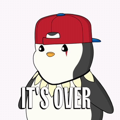 Penguin In Red Hat Saying It's Over GIF
