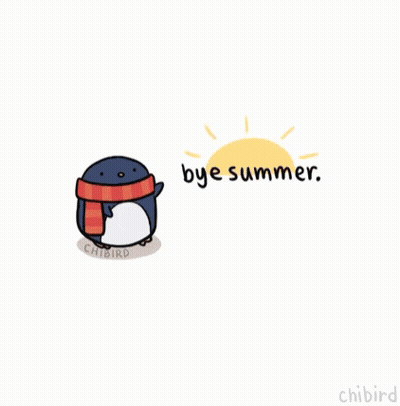 Penguin In Scarf Saying Bye Summer GIF