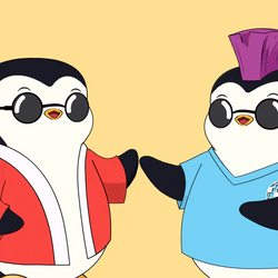 Penguin In Shades Team High Five GIF