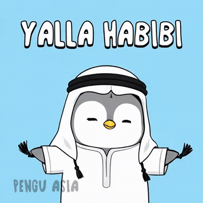 Penguin In Sheikh Costume Yalla Habibi GIF