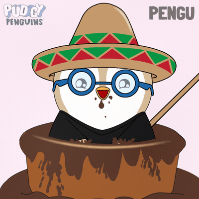 Penguin In Sombrero And Glasses Named Pengu GIF