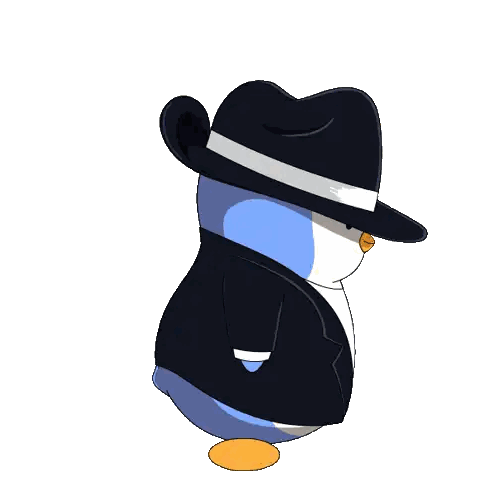 Penguin In Suit And Black Hat Sticker