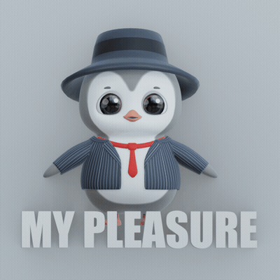 Penguin In Suit And Tie Saying My Pleasure GIF