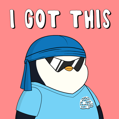 Penguin In Sunglasses And Blue Headband With I Got This GIF