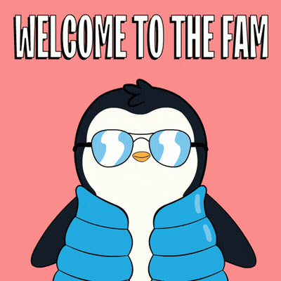 Penguin In Sunglasses And Blue Vest Welcome To The Fam GIF