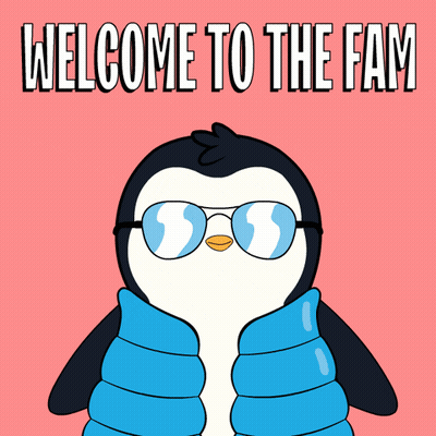 Penguin In Sunglasses And Blue Vest Welcome To The Fam GIF