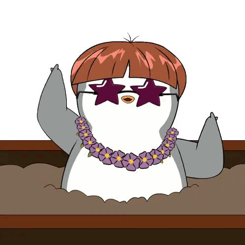 Penguin In Sunglasses And Flower Lei Sticker