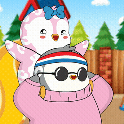 Penguin In Sunglasses And Pink Sweater GIF