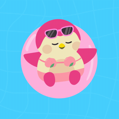 Penguin In Sunglasses On Pink Float GIF