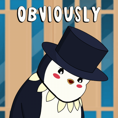 Penguin In Top Hat Saying Obviously GIF