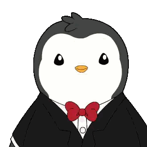 Penguin In Tuxedo With Red Bow Tie Salutes Sticker