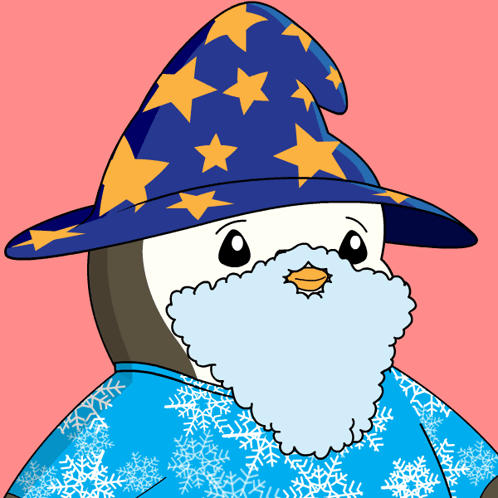 Penguin In Wizard Hat And Blue Cape GIF