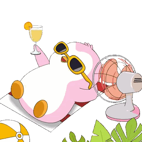 Penguin Laying On Beach With Wine Sticker