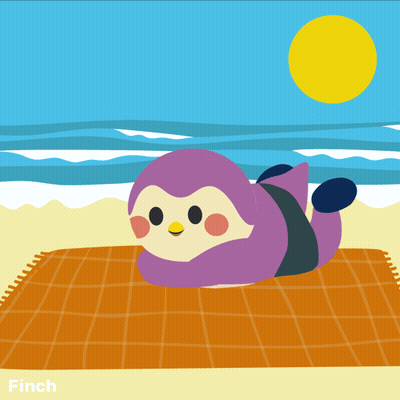 Penguin Laying On Blanket Soak Up The Sun GIF