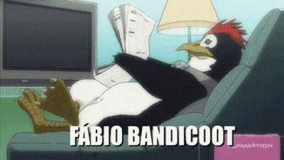 Penguin Laying On Couch Reading Newspaper Fabio Bandicoot GIF