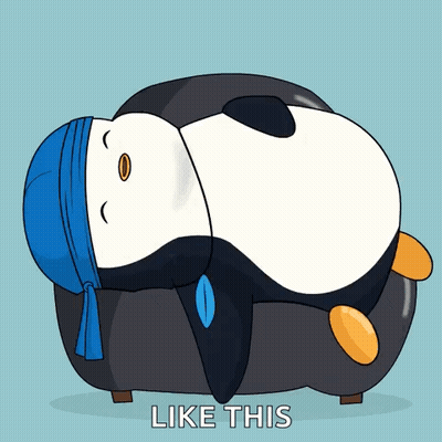 Penguin Laying On Couch Saying Like This GIF