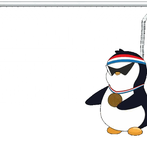 Penguin Laying With Soccer Ball And Medal Sticker