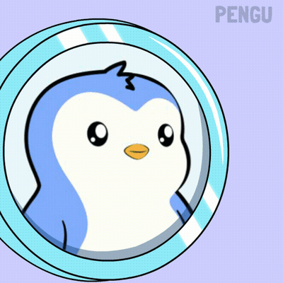 Penguin Looking In Mirror With Pengu GIF