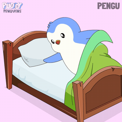 Penguin Lying In Bed Puddy Penguins GIF