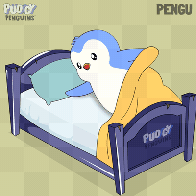 Penguin Lying In Bed With Pengu GIF