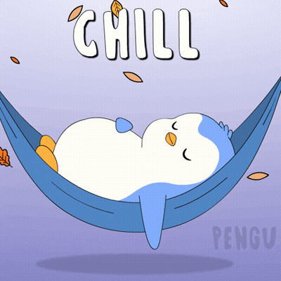 Penguin Lying In Hammock Chill GIF