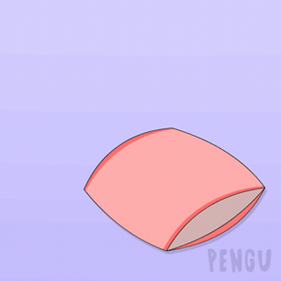 Penguin Lying On Pink Pillow Saying Relax GIF