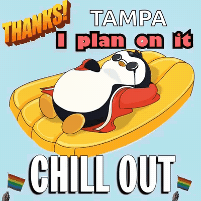 Penguin Lying On Raft Thanks Tampa GIF