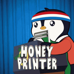 Penguin Make It Rain Money GIF