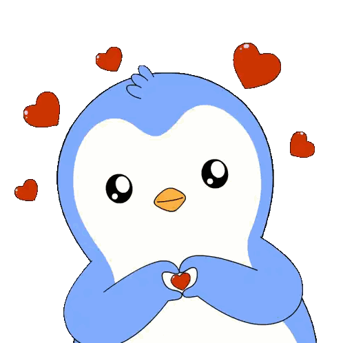 Penguin Making Heart Shape Sticker