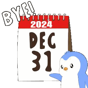 Penguin Next To Bye 2024 Calendar Sticker