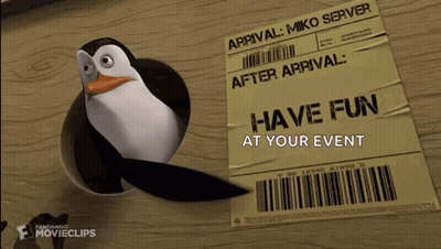 Penguin Next To Have Fun Event Paper GIF