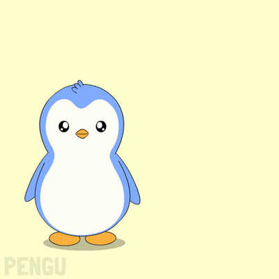 Penguin Next To LinkedIn Logo GIF